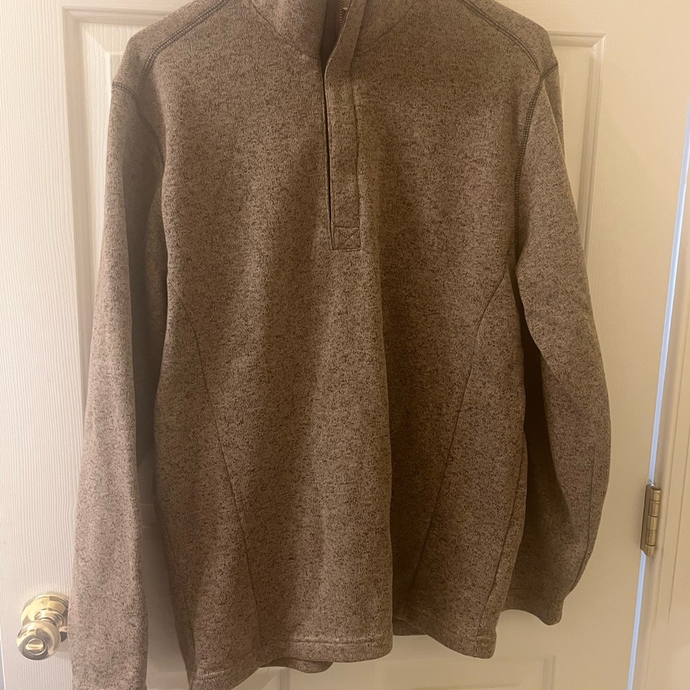 Men's Brown-Flecked Weatherproof Vintage Quarter-Zip XL